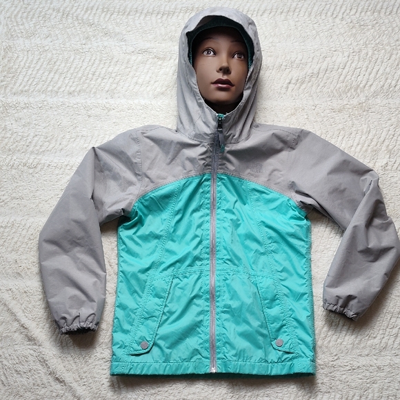 The North Face Other - The North Face Mint Green And Gray Light Jacket Fleece Lined Girls Large 14/16